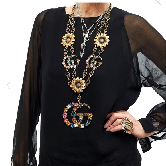 Gucci Marmont Multicolor Logo Necklace - Picture 11 of 12